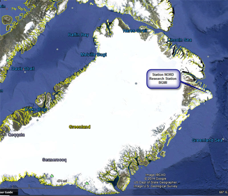 Greenland Station Nord map